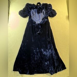 Bardot Tenacity Blue Velour Midi Dress Anthro